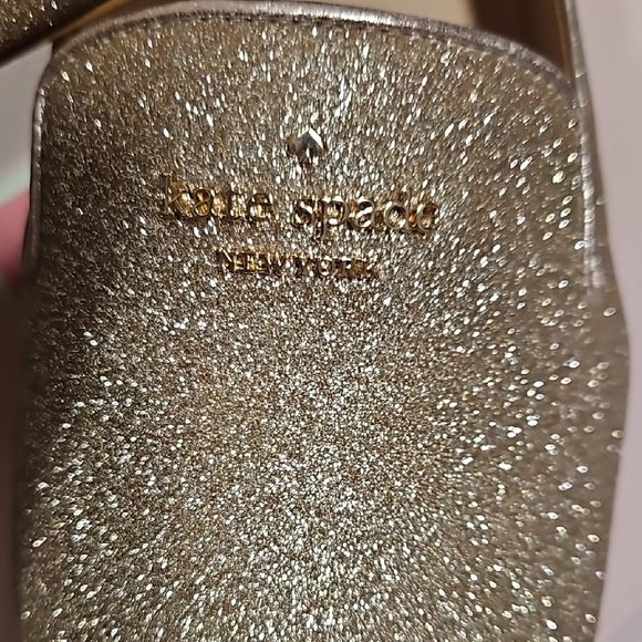 KATE SPADE Gold Glitter Loafers - Picture 2 of 6